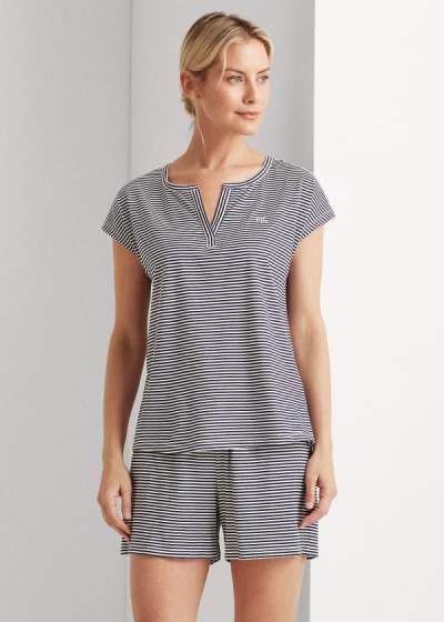 Dámské Pyžamo Ralph Lauren Striped Cotton-Blend - 86523-FEXH